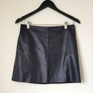 Leather mini skirt